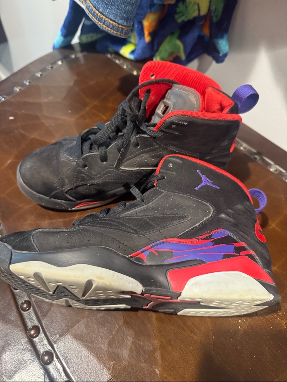 Jordan Kids Black, Red & Purple High-Top Sneakers